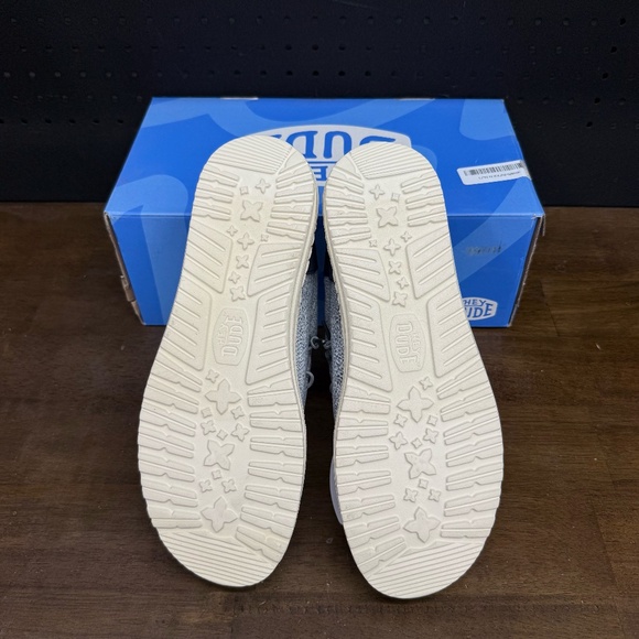 New W Box Mens Hey Dude Wally Funk Nylon Craft Navy Grey Slip On Sneakers Size 9 - Picture 5 of 5